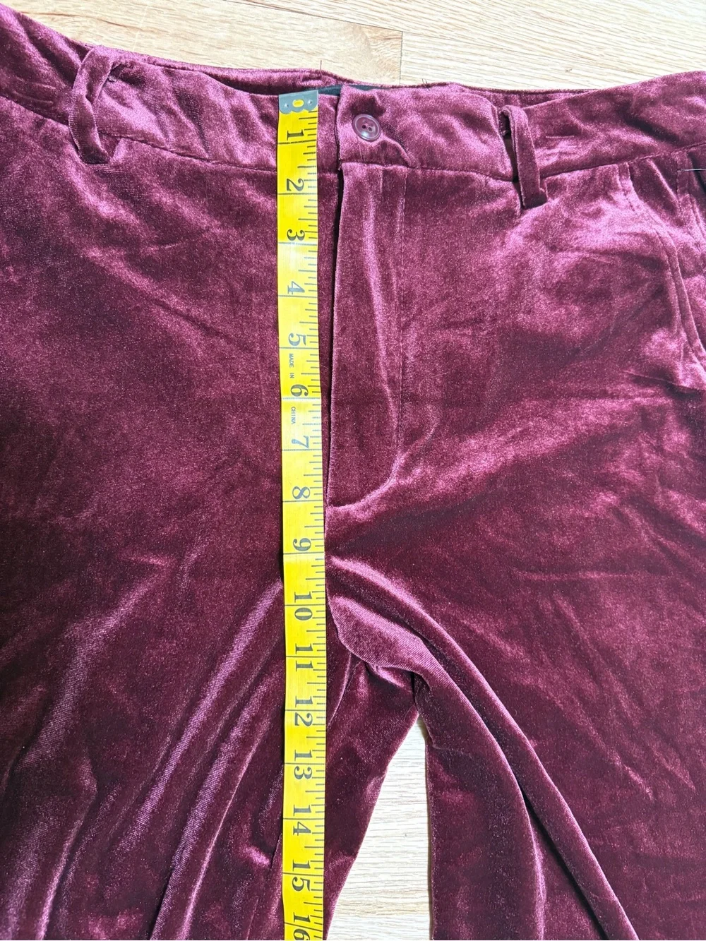 Men’s red velvet slacks size 33